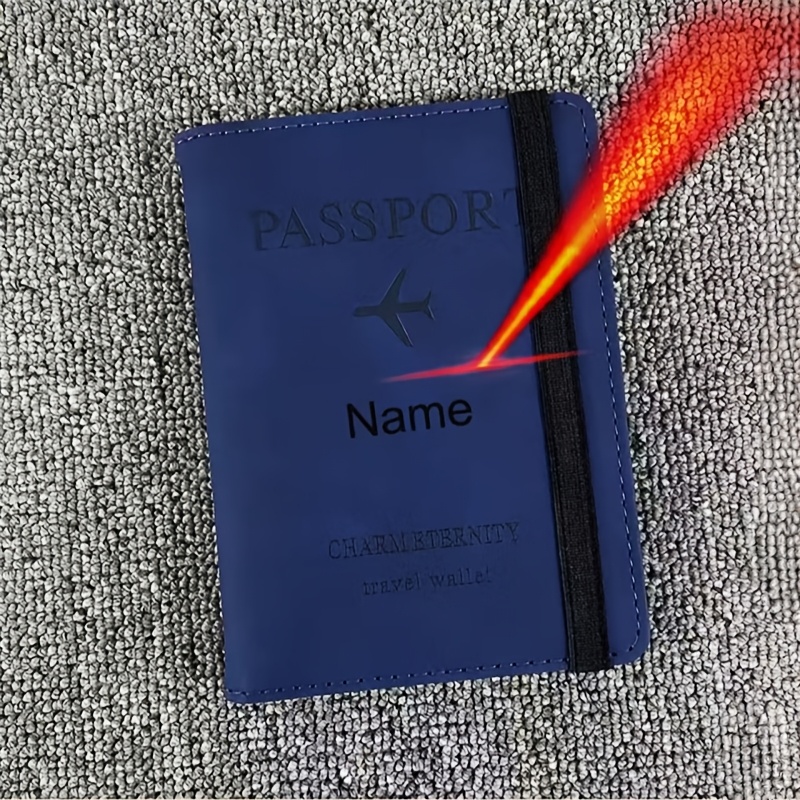 TEMU Engraved Personalized Multi-functional Travel Passport Holder With Custom Name - A Unique Gift For Anyone, Ideal For Id Cards, Business Tickets,