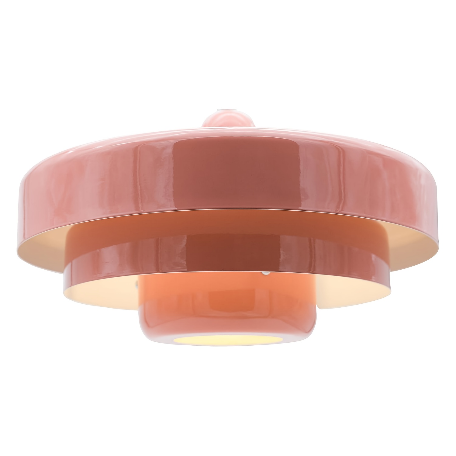 Image of Mid Century Pendant Light Lampshade, Ceiling Pendant Lighting 3-layer Design, Vintage Hanging Shade Flush Mount Lampshade For Kitchen Island Dining Table Hallway Bedroom (pink)