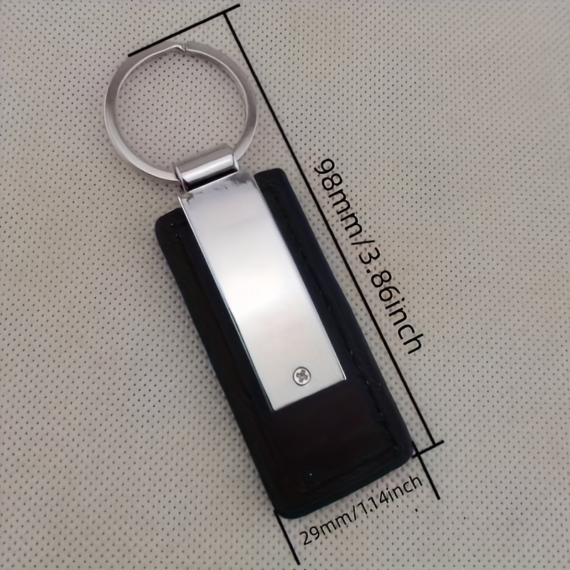 E-shop Graviertes PU-Leder Schlüsselanhänger mit Edelstahl ID-Anhänger - Personalisierbarer Name und Telefonnummer Schlüsselkette für Männer,