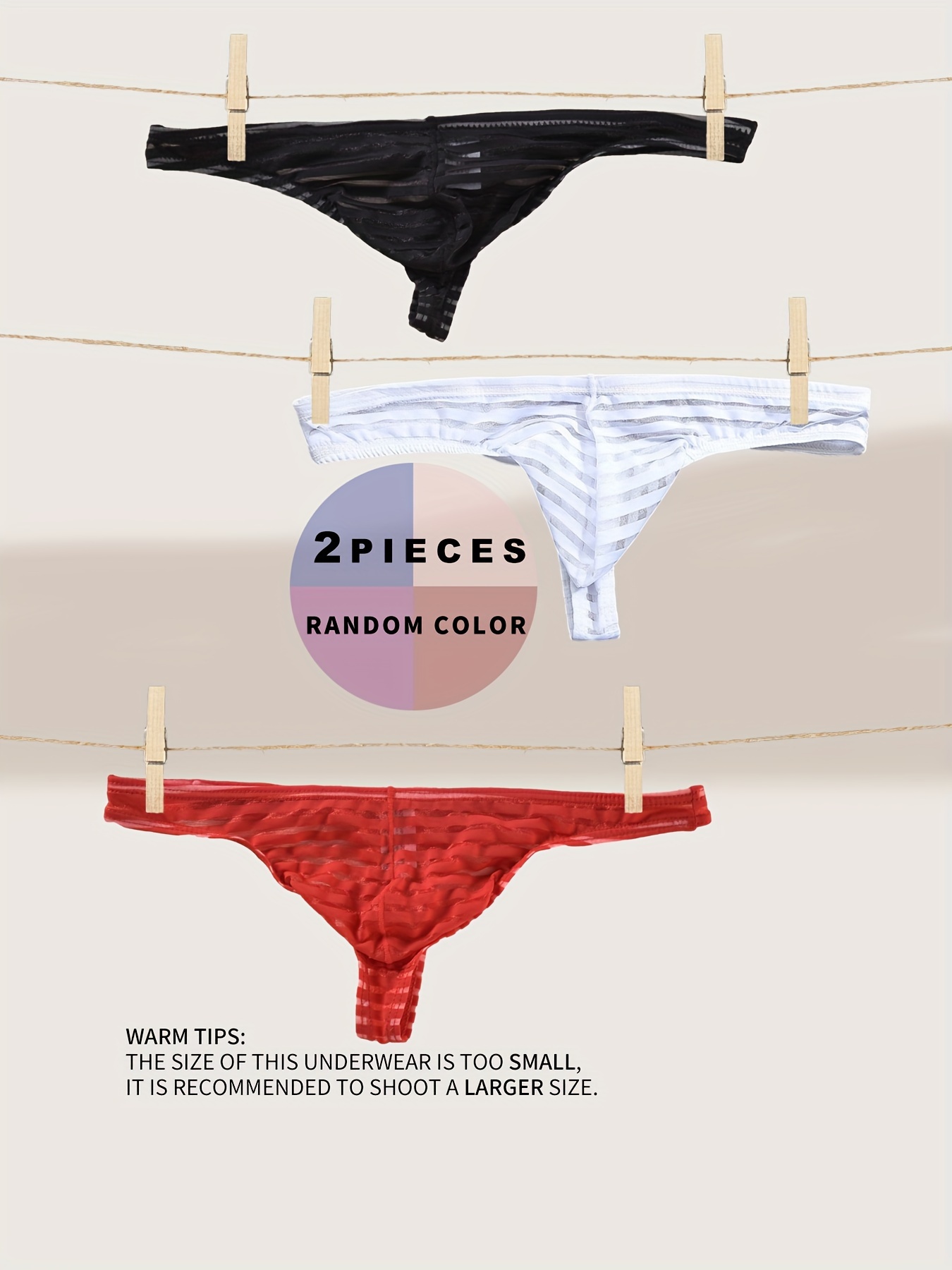 10PCs Random Color Women's Mini Briefs Thong Underwear G-string T