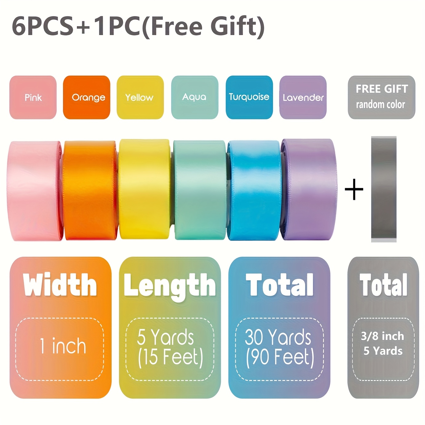 TEMU Macaron Color Ribbon, Christmas Ribbon, Satin Ribbon, Ultra-silky, Handmade Diy Ribbon For Birthday Wedding Bouquet Decoration, Gift Bow Ribbon,