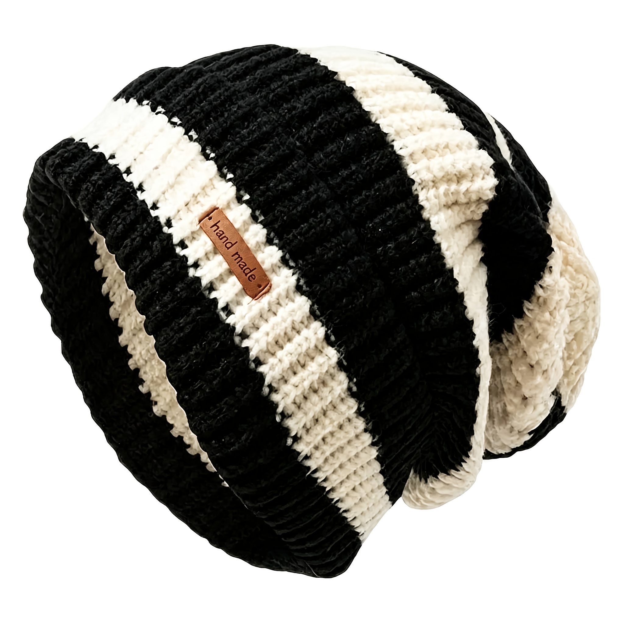 TEMU Cappello Beanie a Righe per - Invernale , Antivento e Caldo con Elastico, per Ciclismo , Abbigliamento Casual, Lavabile a , Unisex per Attivit�,