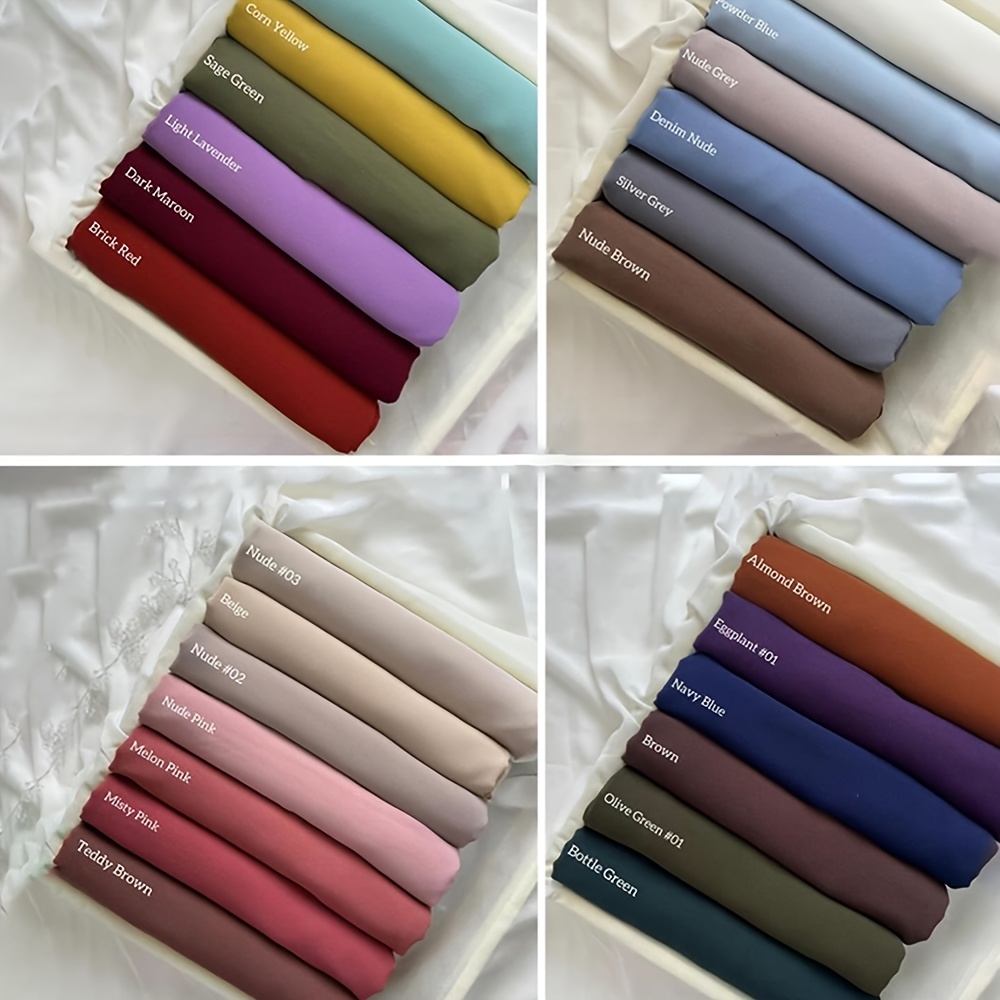 6pcs pack solid color womens chiffon scarf muslim hijab