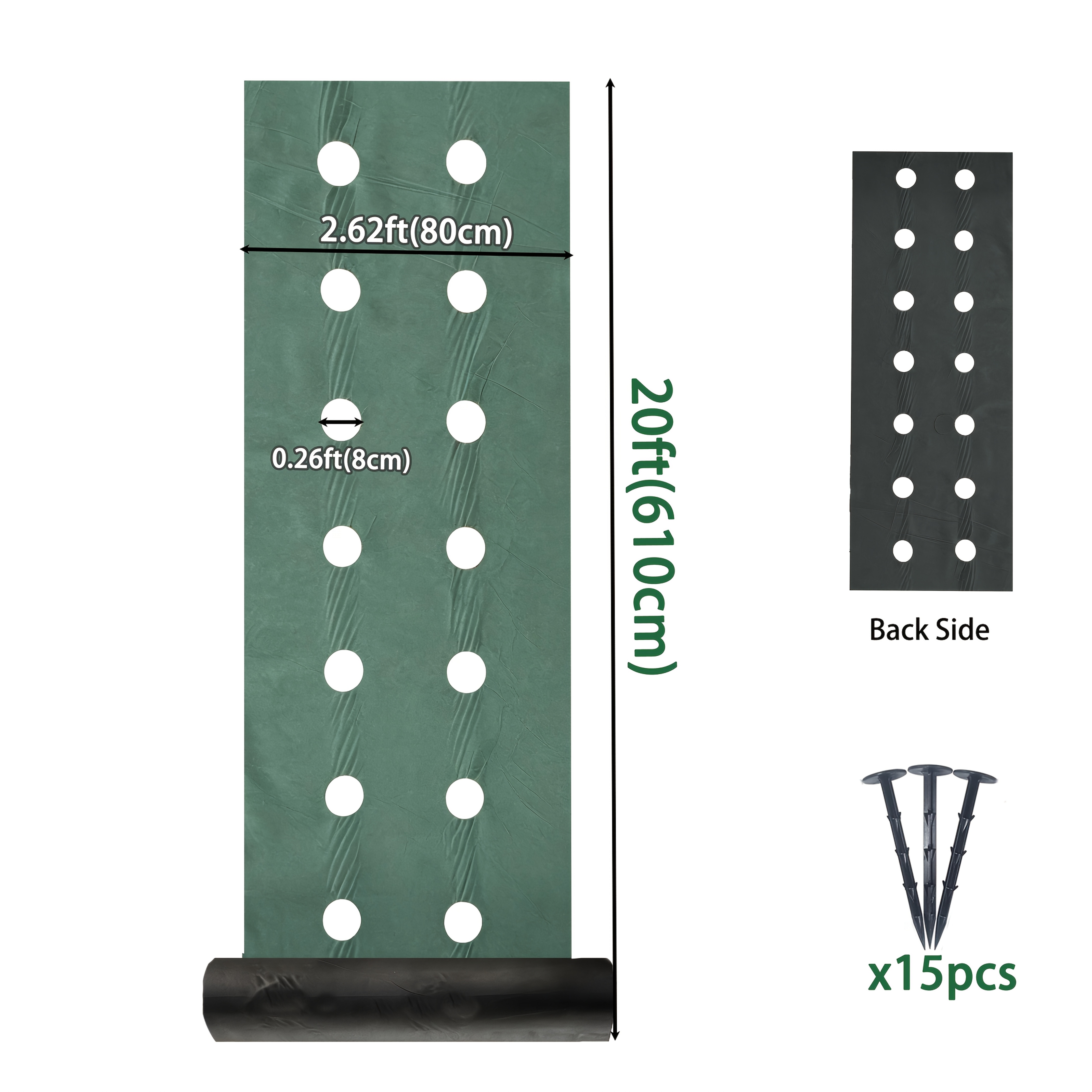 TEMU Malla Antihierbas de Capa Resistente, Ideal para Cubrir Suelos de Jardín, de Fresas y Tomates - Tela de PP Transpirable y Permeable con Agujeros