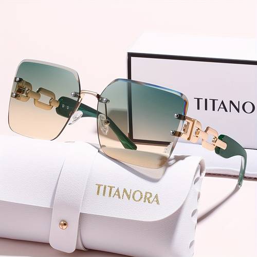 titanora geometric frame fashion womens couple decorative glasses frame anti glare lenses suitable for sports climbing holidays
