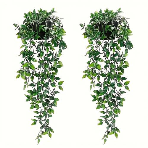 2pcs artificial plants hanging mandala suitable for bathroom living room home decoration wedding birthday decoration courtyard office table shelf decoration spring summer indoor outdoor decoration no pot and no pot