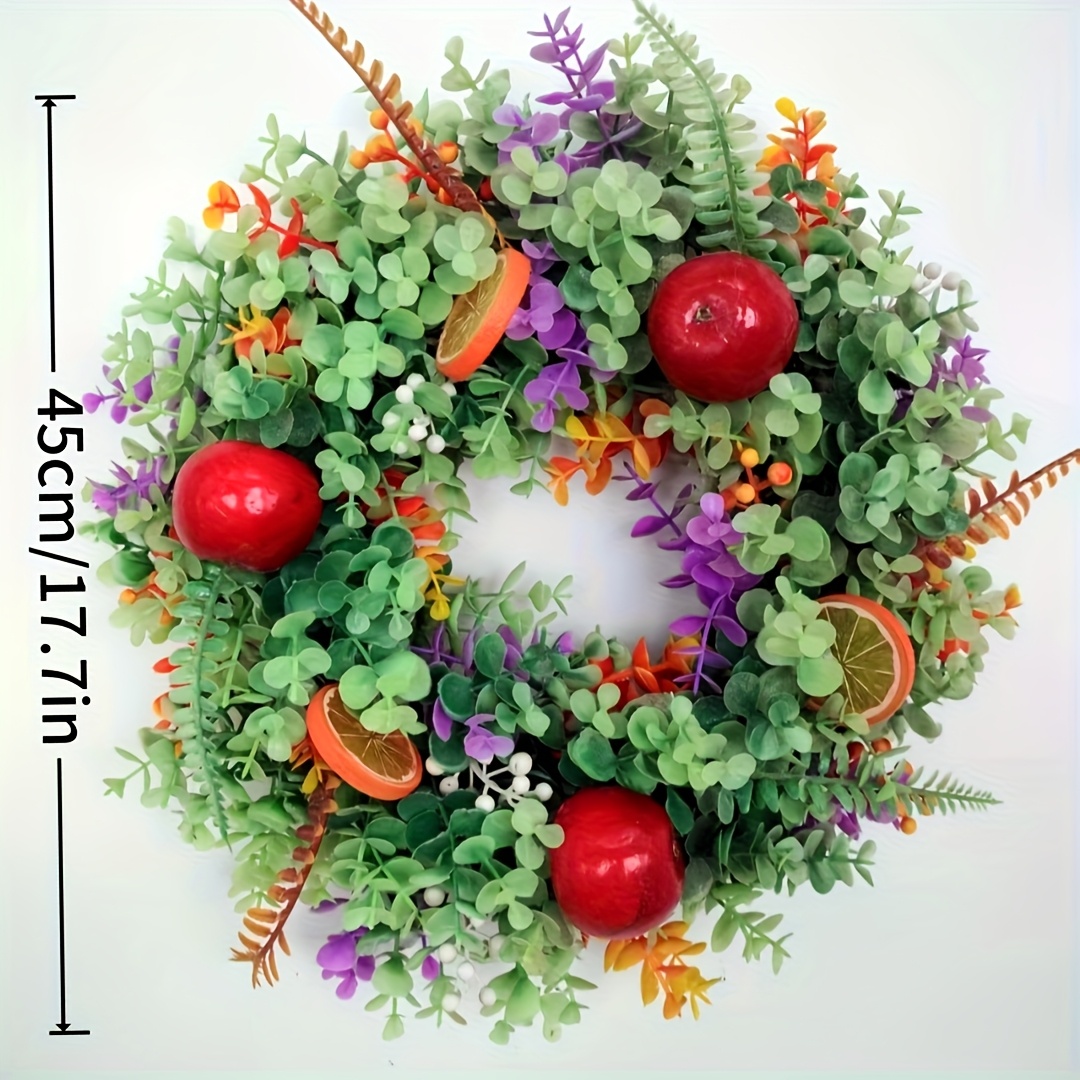 TEMU Autumn Fruit Wreath, Christmas, Summer Williamsburg Style Wreath, Red Wreath, Lemon And Orange Wreath