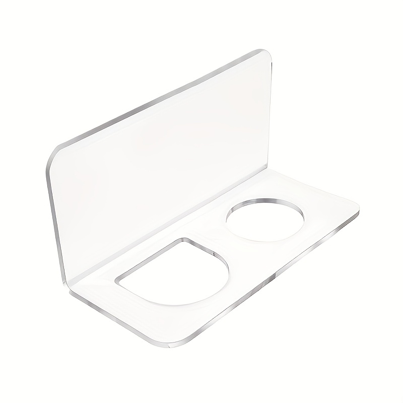 E-shop 2-Loch/3-Loch Acryl Transparent Badezimmer Organizer Rack, Wandmontiertes Haarbürstenregal, Bohrerlose Waschtisch Organizer, Kamm und