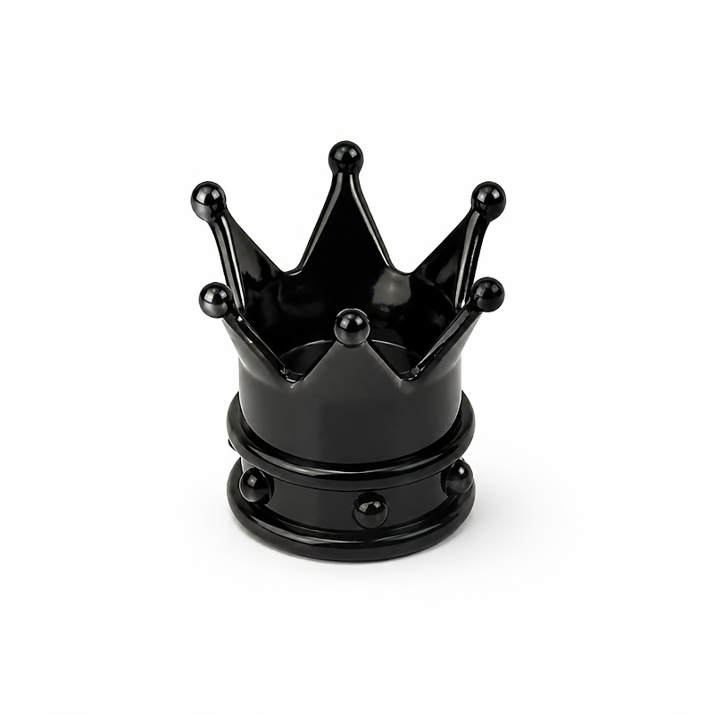 TEMU Confezione da 4 tappi valvola pneumatici universali in plastica a forma di corona, copertura antipolvere per valvola ruota moto, accessorio