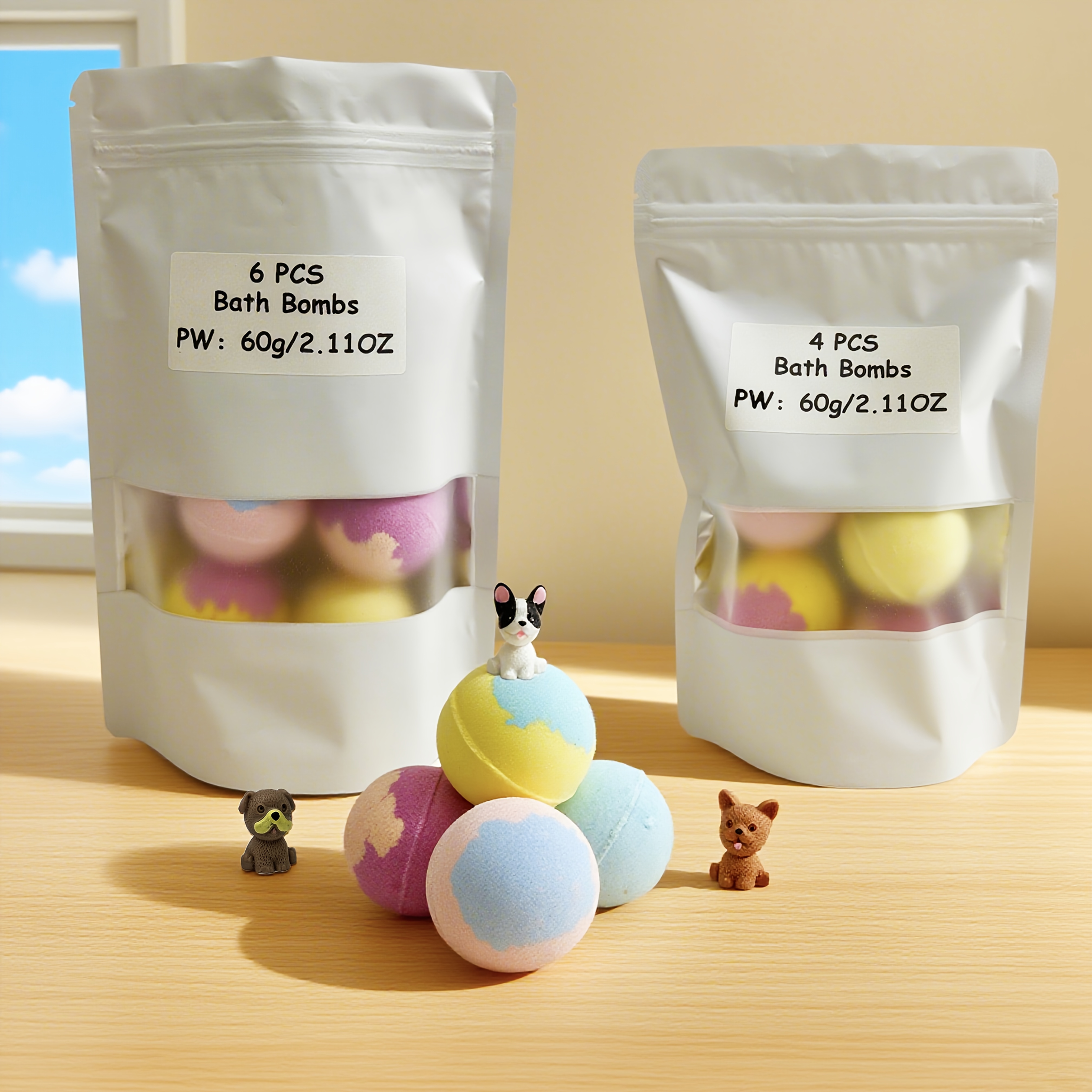 random 4 6 bath salt balls contain puppy toys   bath balls with surprises   bubble bath salt ball gift bag