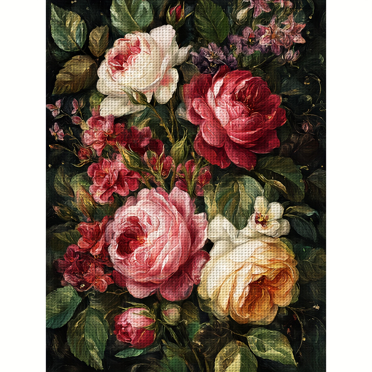 TEMU ZUOANLF 1 Набір для вишивання хрестиком - 30X40 см [11.8X15.7 дюймів] / 40X50 см [15.7X19.7 дюймів], Набір для вишивання хрестиком з випадковим