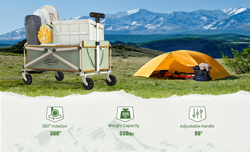 Collapsible Wagon Cart With Wheels Foldable - Folding Utility Heavy Duty Wagons Carts For Grocery Sports Garden Shopping Camping