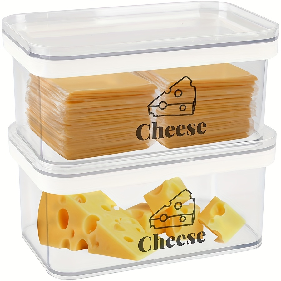 2pcs airtight cheese storage containers lids clear plastic - Temu