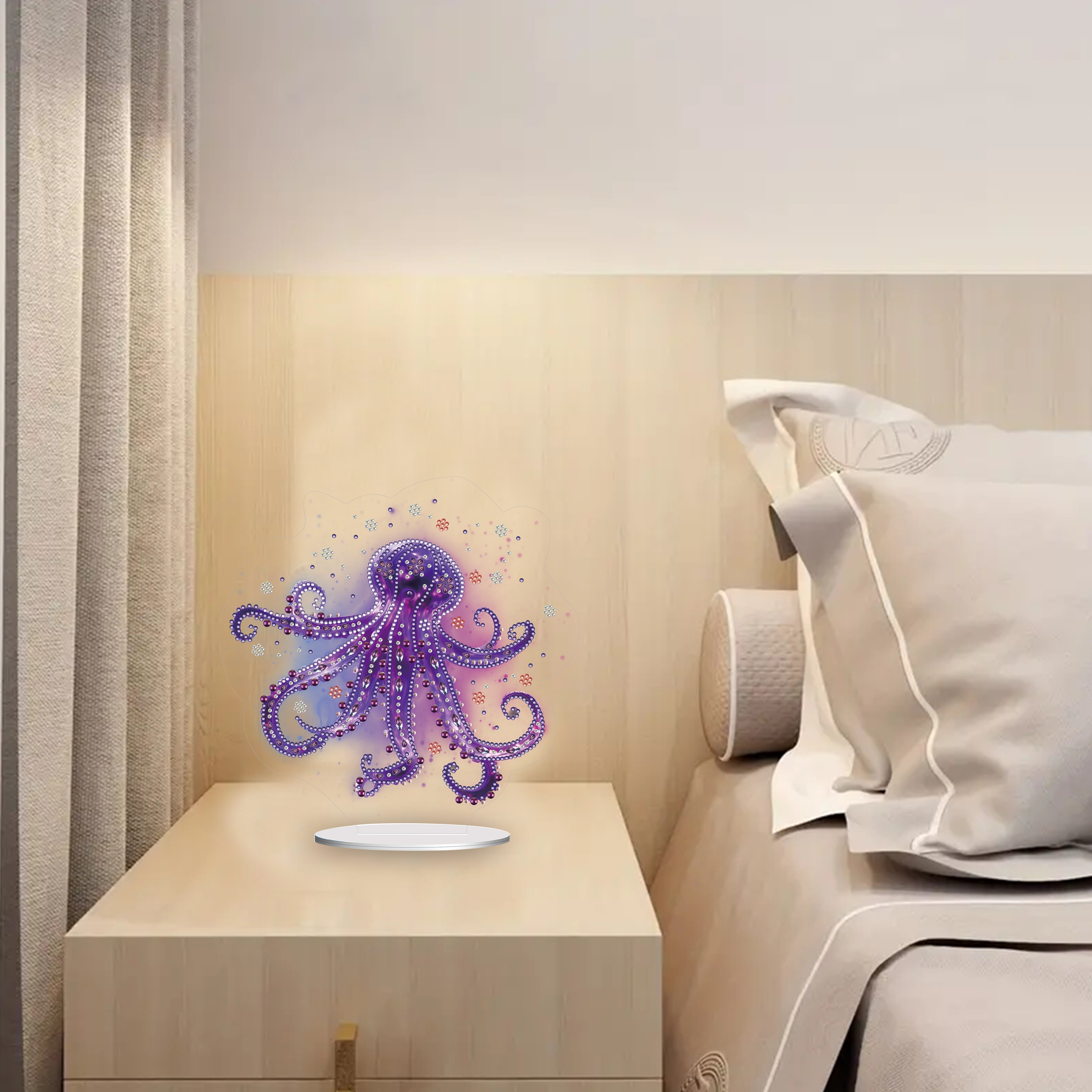 

Octopus Pattern Desktop Decoration, 5d Diy Irregular Crystal Diamond Art Painting Decoration, Mosaic Handicraft, Suitable For Home And Office Desktop Three-dimensional Decorative Art