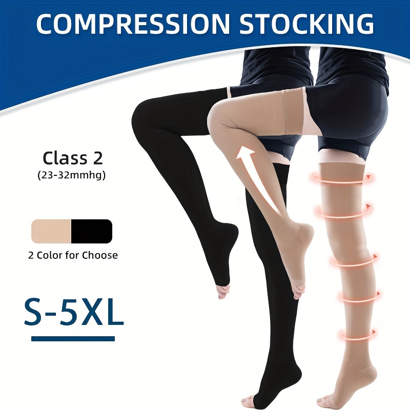 Cotton open-toe medical compression maternity tights - Class 2 (23