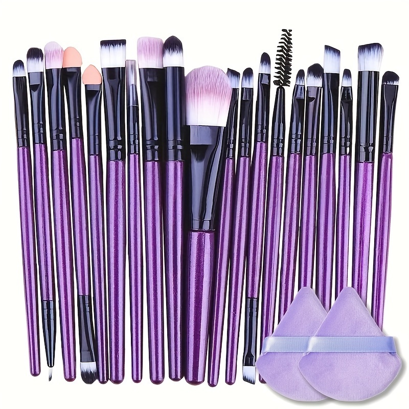 

20pcs Set - Bristles, Hypoallergenic, Abs Handles - Includes Powder, Foundation, Blush & Brushes For Beginners To