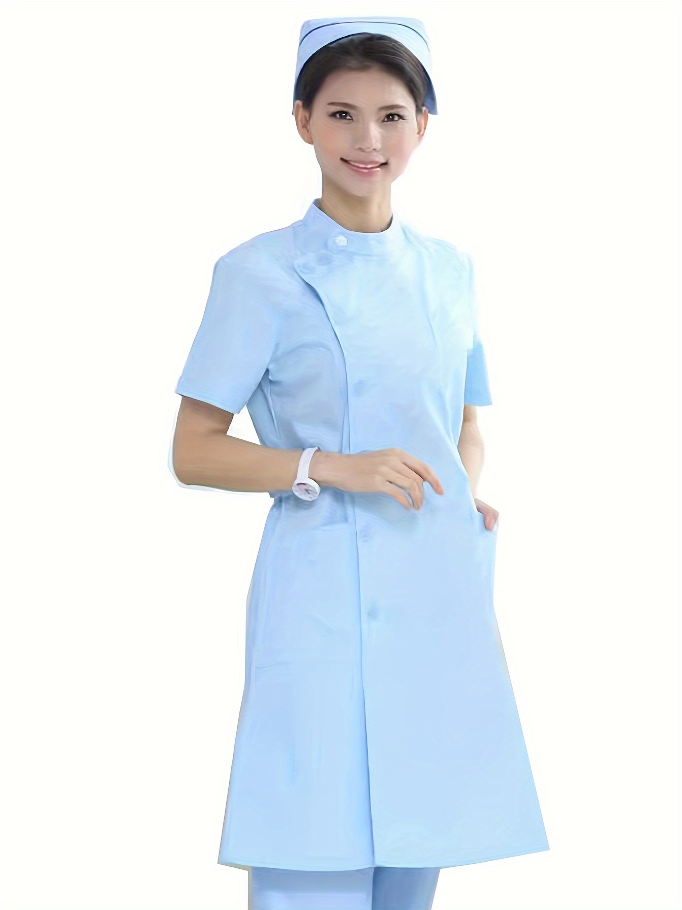 womens solid color scrub dress | Temu Sweden