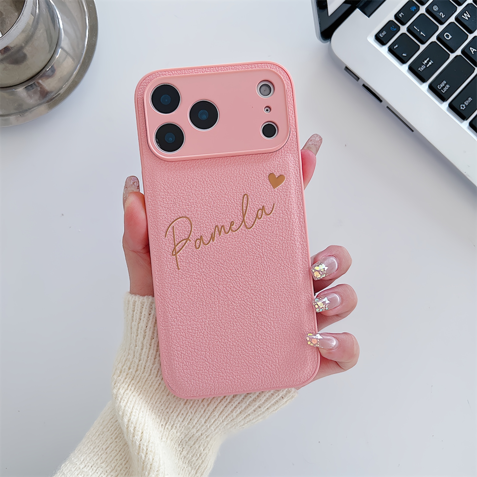 TEMU Phone Case: Personalized Font Signature Custom Name Letters 3d Laser Engraving Phone Case Compatible With Iphone 17 16 15 Pro Max Luxury