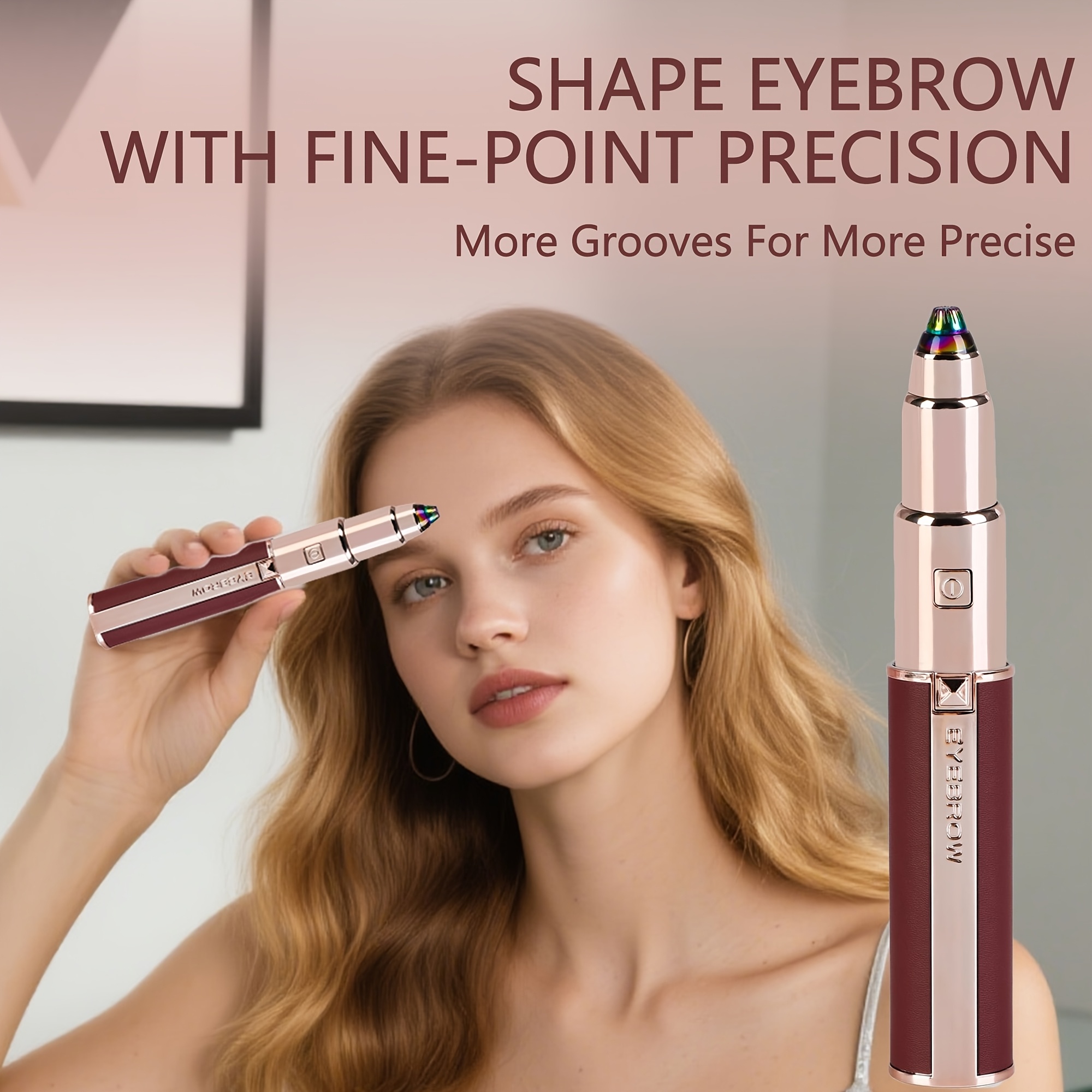 a 2 in 1 electric eyebrow and nose hair trimmer rechargeable via usb multifunctional hair removal tool professional automatic eyebrow pencil lipstick   holiday gift for women back to school present
