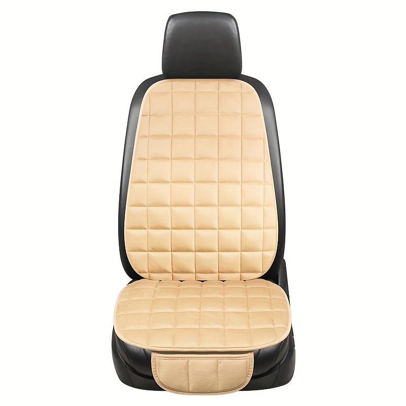 TEMU Juego de 2 cojines para asiento de coche, [Esenciales para coche de otoño e invierno] de felpa para asiento de coche con bolsillos de