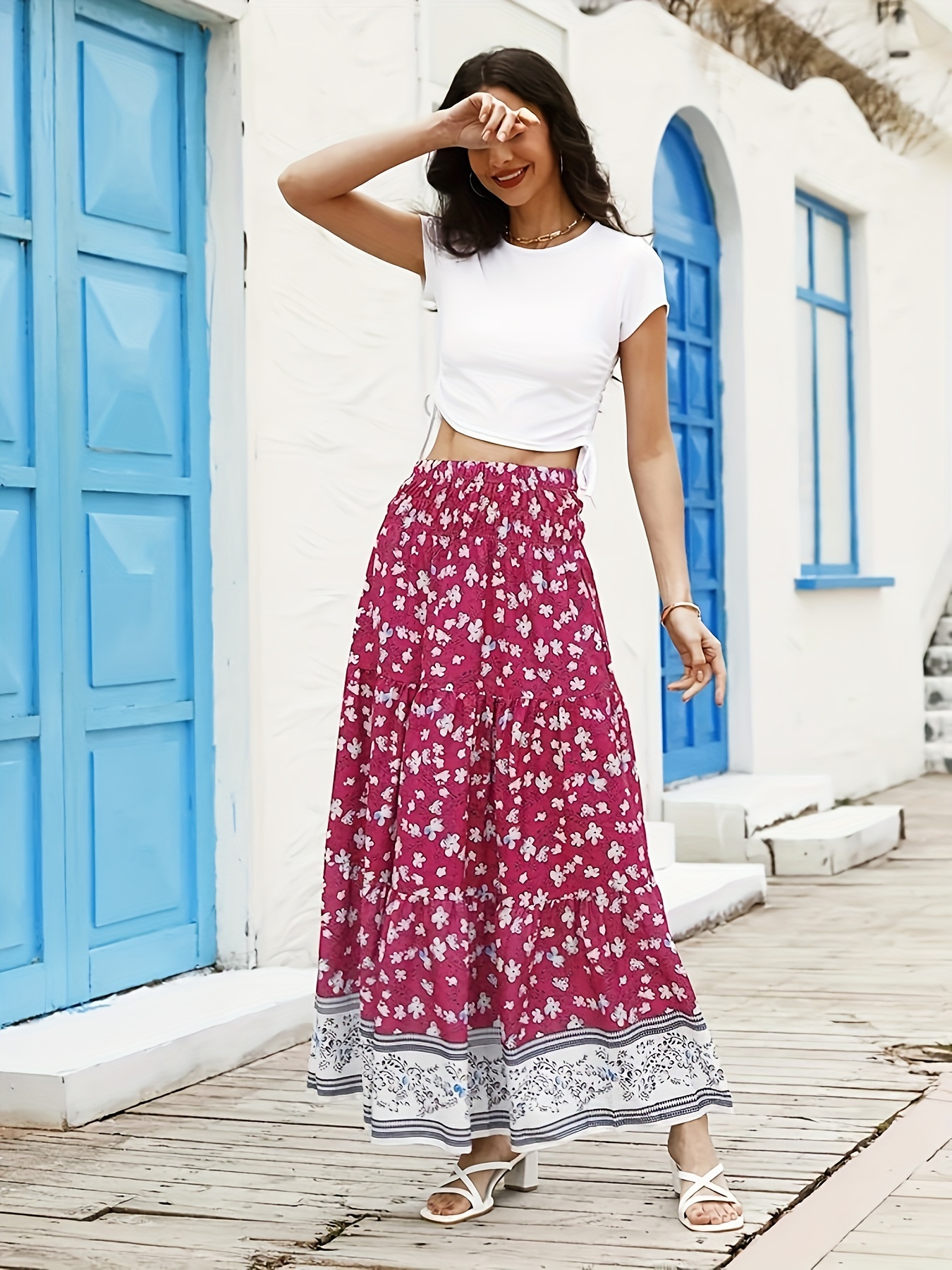 Beach flowy skirt best sale