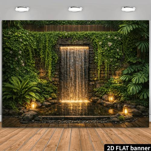 de de pared de piedra natural con piedras de estanque y faroles vintage - , para decoración de interior/exterior, /decoración, fotográfico para el hogar, estudio - de colgar, no requiere electricidad, 2d