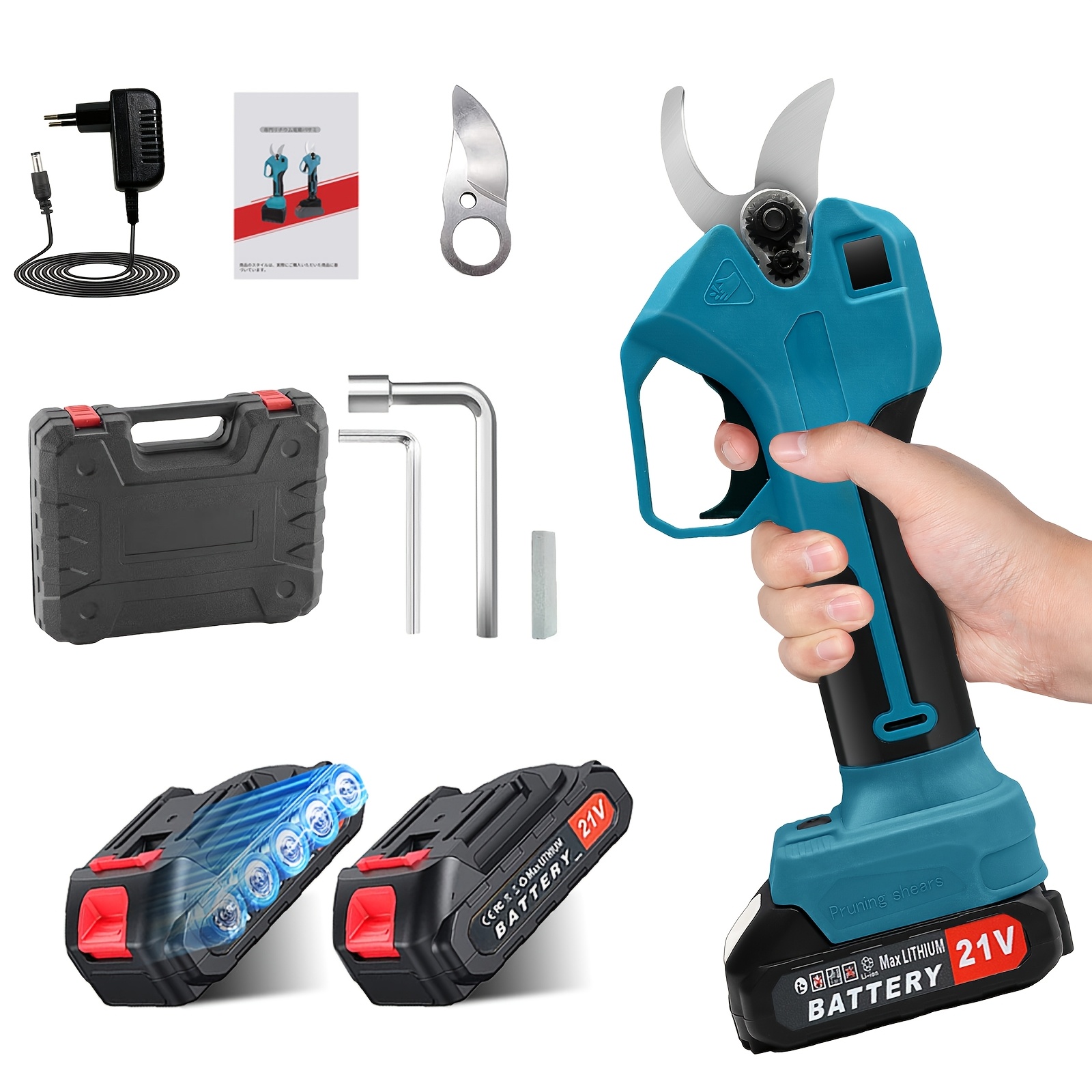 21v Brushless Electric Pruning Shears, Garden Shears With 2 Batteries, 25mm Diameter Upgraded Powerful Cordless Pruning Shears, Suitable For Garden Garden, , Power Tool For Pruning