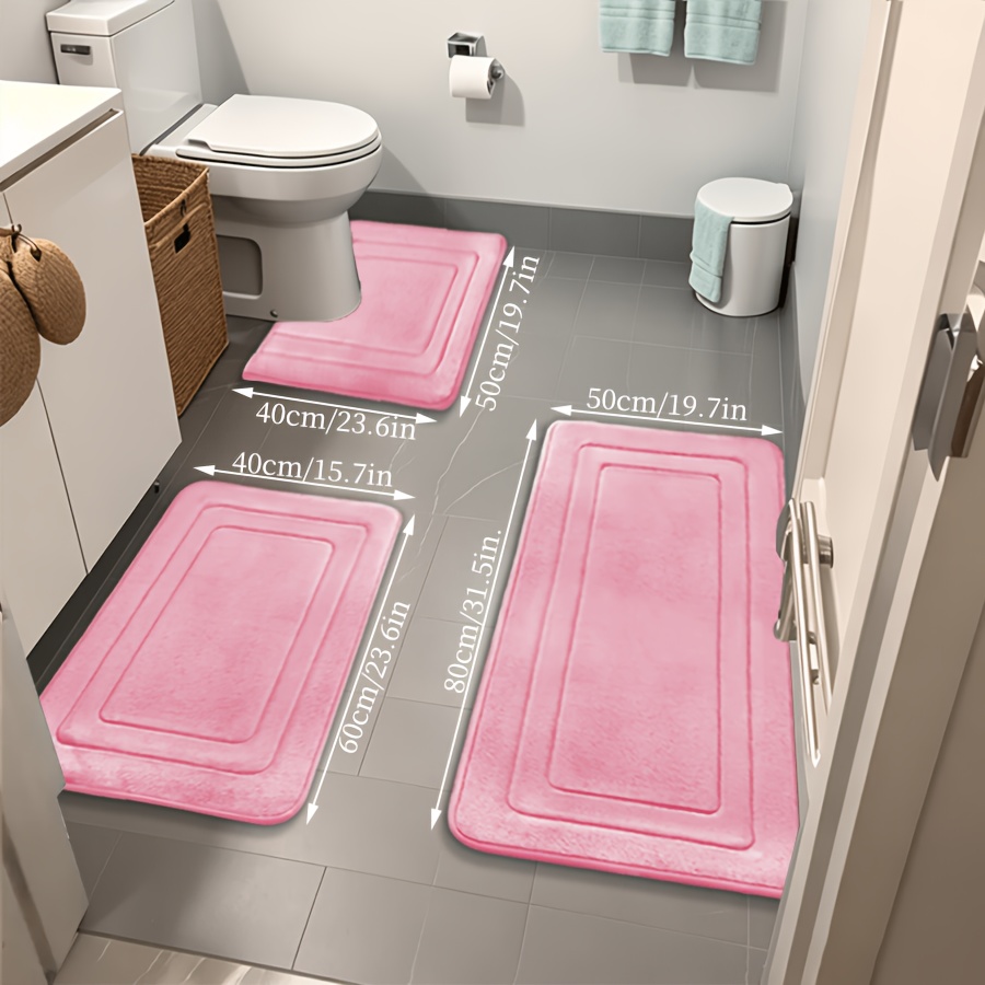 3 teiliges badezimmer teppich set korallenfleece material