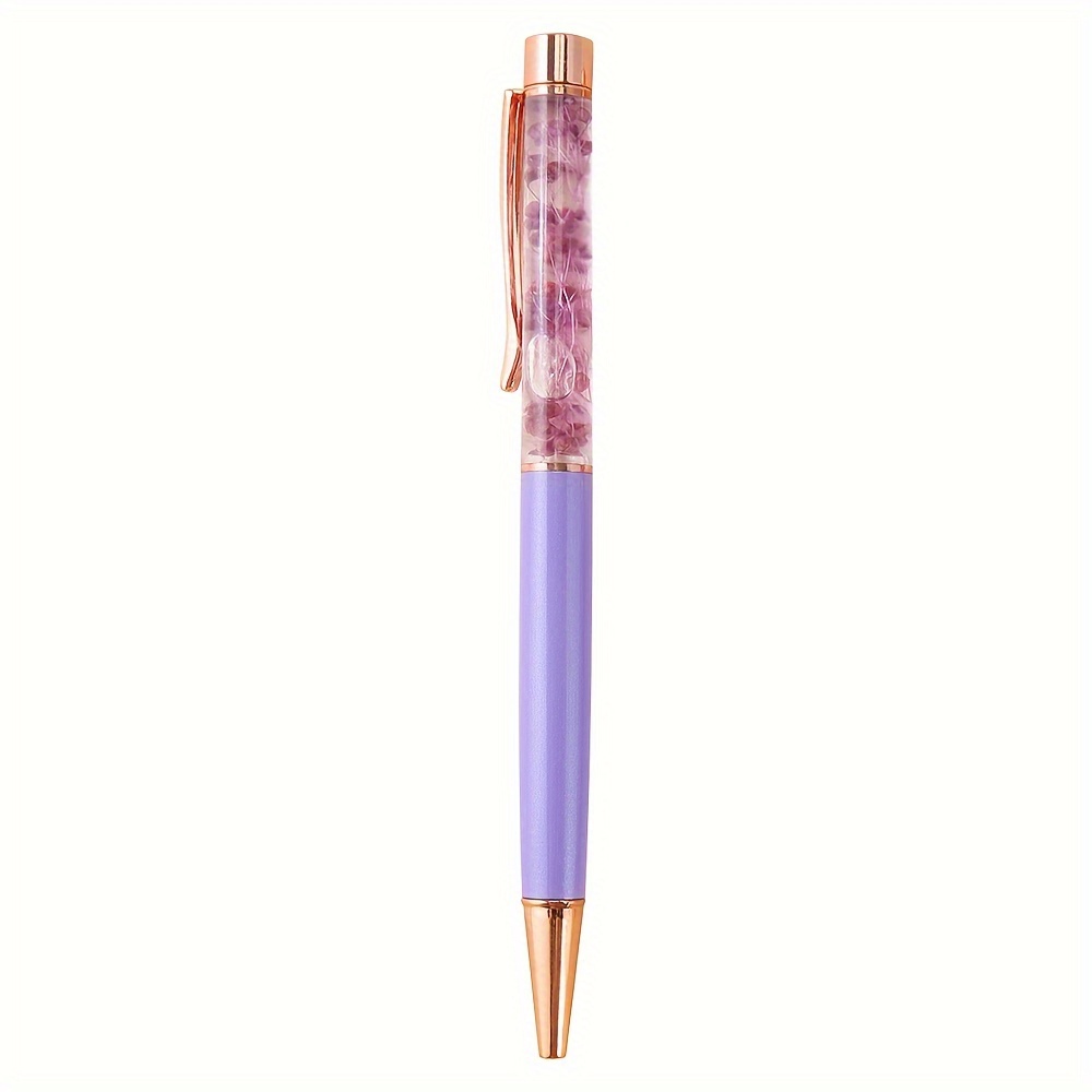 Image of Creative Metal Ballpoint Pens In Packs Of 1/3/5, Office Supplies With Rose Designs And Dynamic Liquid