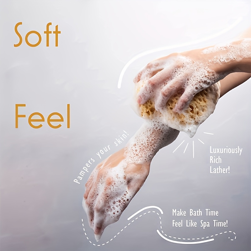 1pc Oversized Bathtub Sponge, High-density Scrubbing Shower Cleaner With Hanging Ring, Dual Textured Yellow And White Exfoliating Sponge For Deep Cleaning, Durable Bathroom Essentials, Stain Remover