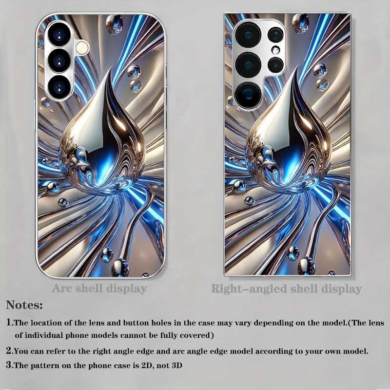 Image of Phone Case - Mobile Cover: A New Phone Case Featuring A Silver Fluid With Electroplated Silver Tempered Glass, Compatible With For Iphone 17 Pro Max/pro/air, 16 Plus, 15, 14 Pro Max, 13, 12