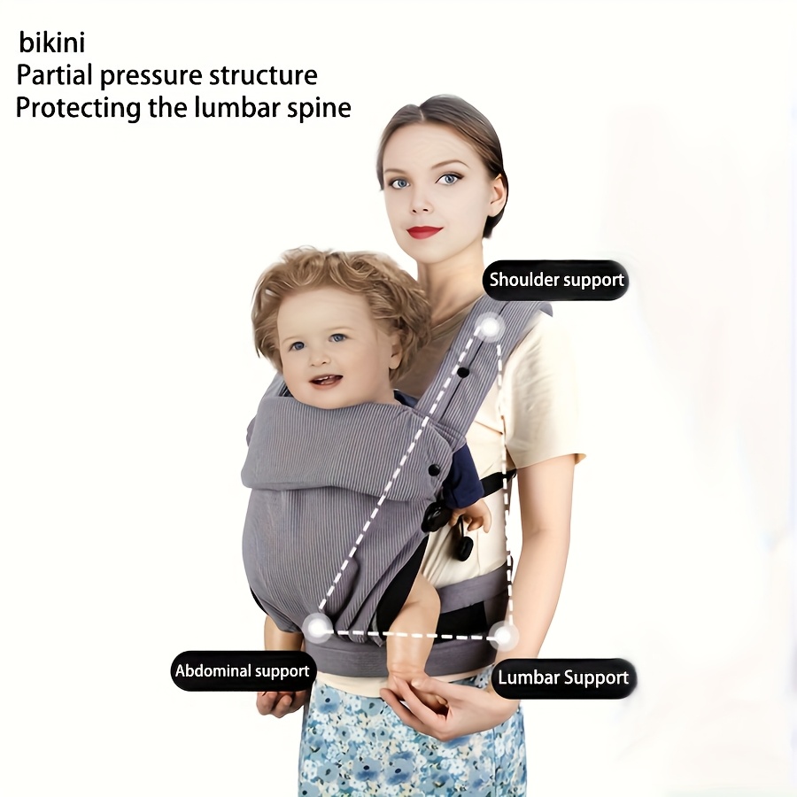 1pc 4-in-1 Infant & Toddler Carrier Backpack Strap - Adjustable Safety Buckles, Anti-Slip X-Strap, Lightweight Breathable Baby Backpack Harness - Compatible with front/Back Carry, C-Section Delivery - Perfect New Parent Gift (Travel, Everyday Use) - Durable Polyester Fabric