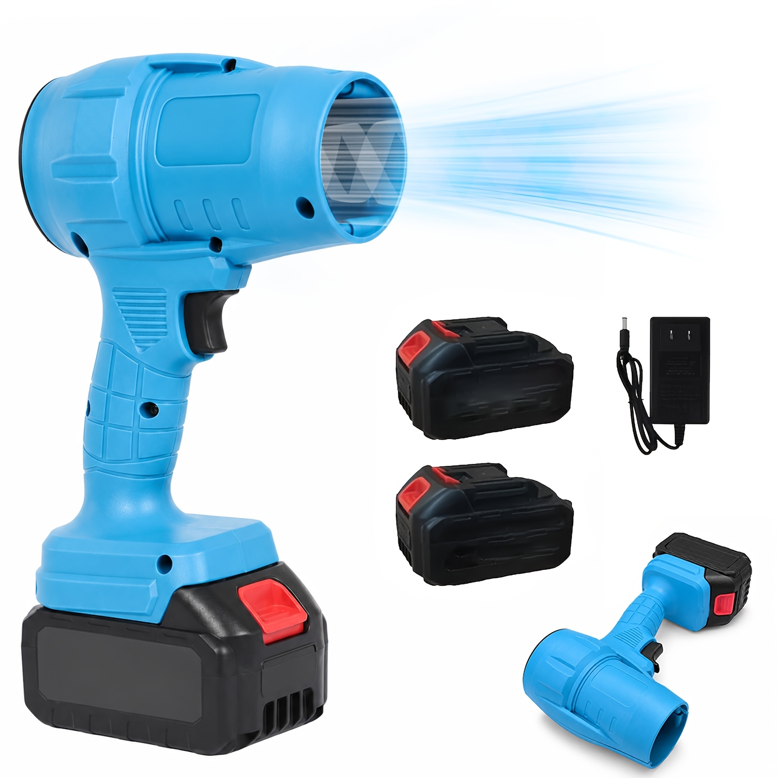 TEMU Blower, Cordless Leaf Blower With 2 X Batteries, Handheld Blower Compressed Air Portable Dust Cleaner, Mini Powered Snow Duster With Battery And