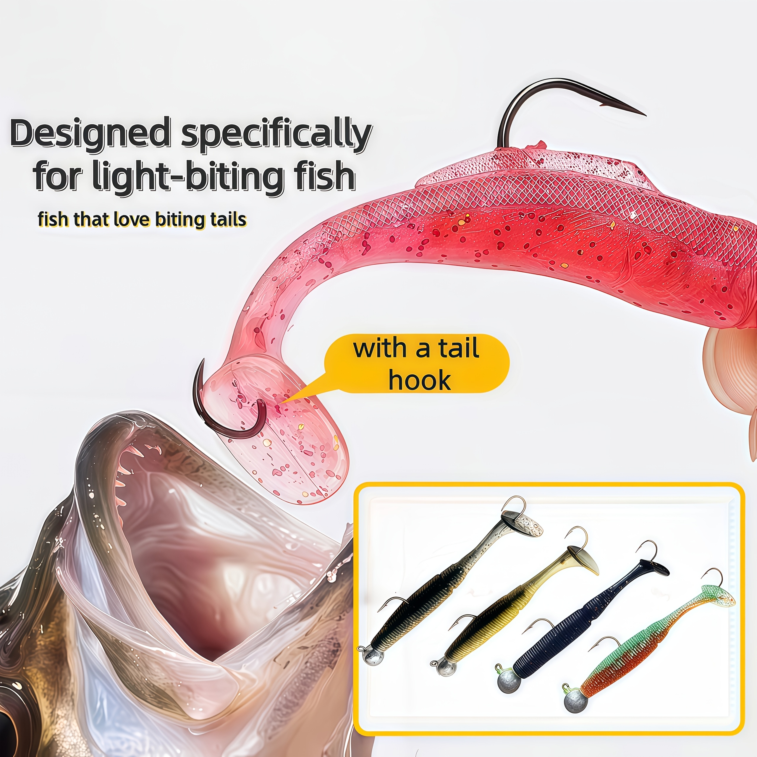 Image of Random 2pcs T-tail Soft Bait Bionic Lure With 3.5g/5g/7g/10g High For Fish Culter Freshwater Saltwater Fishing Tackle
