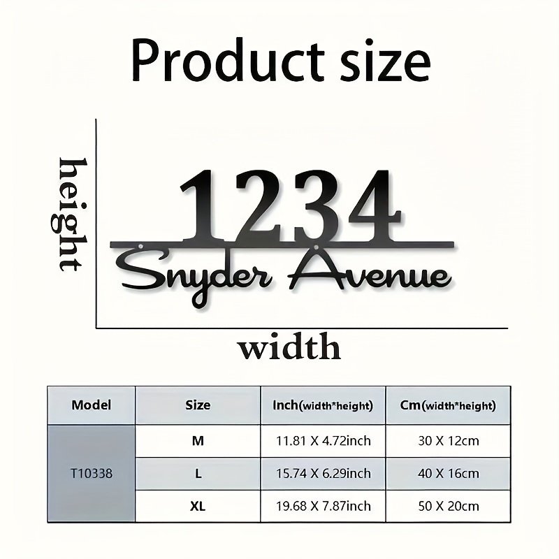 TEMU Custom Number Sign - Personalized Outdoor Address Plaque For Home Or Business, Durable Wall Art With , No Power Needed