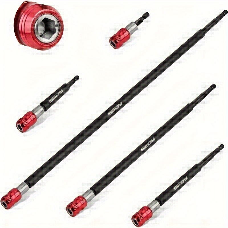 TEMU Sedy 5pcs Magnetic Screwdriver Bit Holder Set, 1/4" Hex Shank Quick Release Drill Extension Adapter | Durable Steel Drill Attachment | Universal