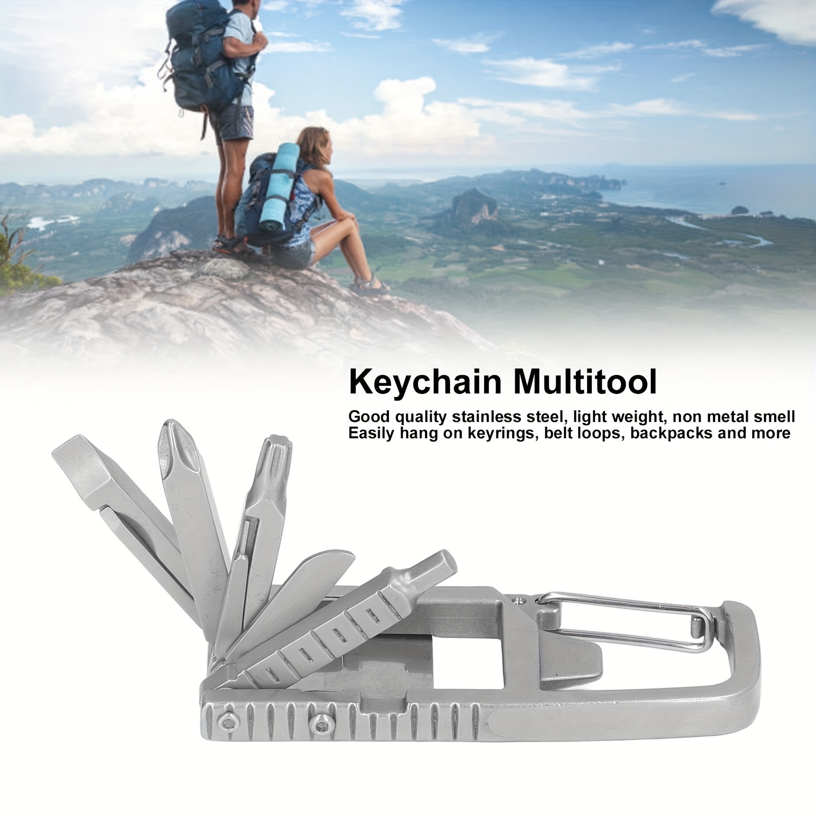 

12-in-1 Stainless Steel Multitool With Screwdriver, Bottle & Phone Holder - Portable Edc Pocket Tool For Outdoor Camping And Hiking