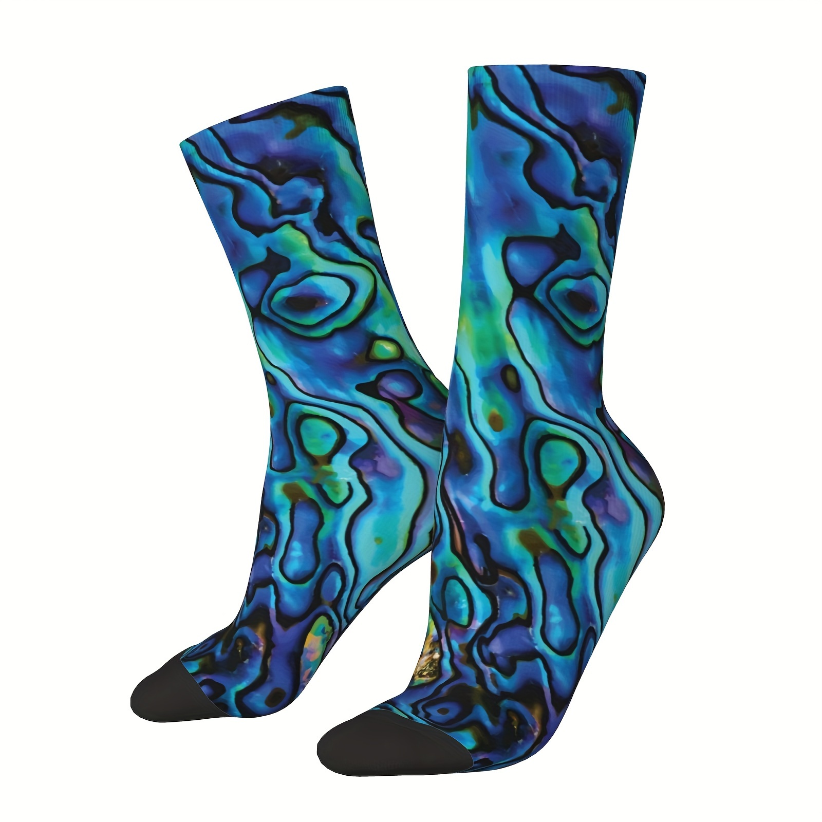 

Men's Novelty Hip Hop Socks - Vintage New Zealand Abalone Design, Breathable & Moisture-wicking, Sports & Casual Wear