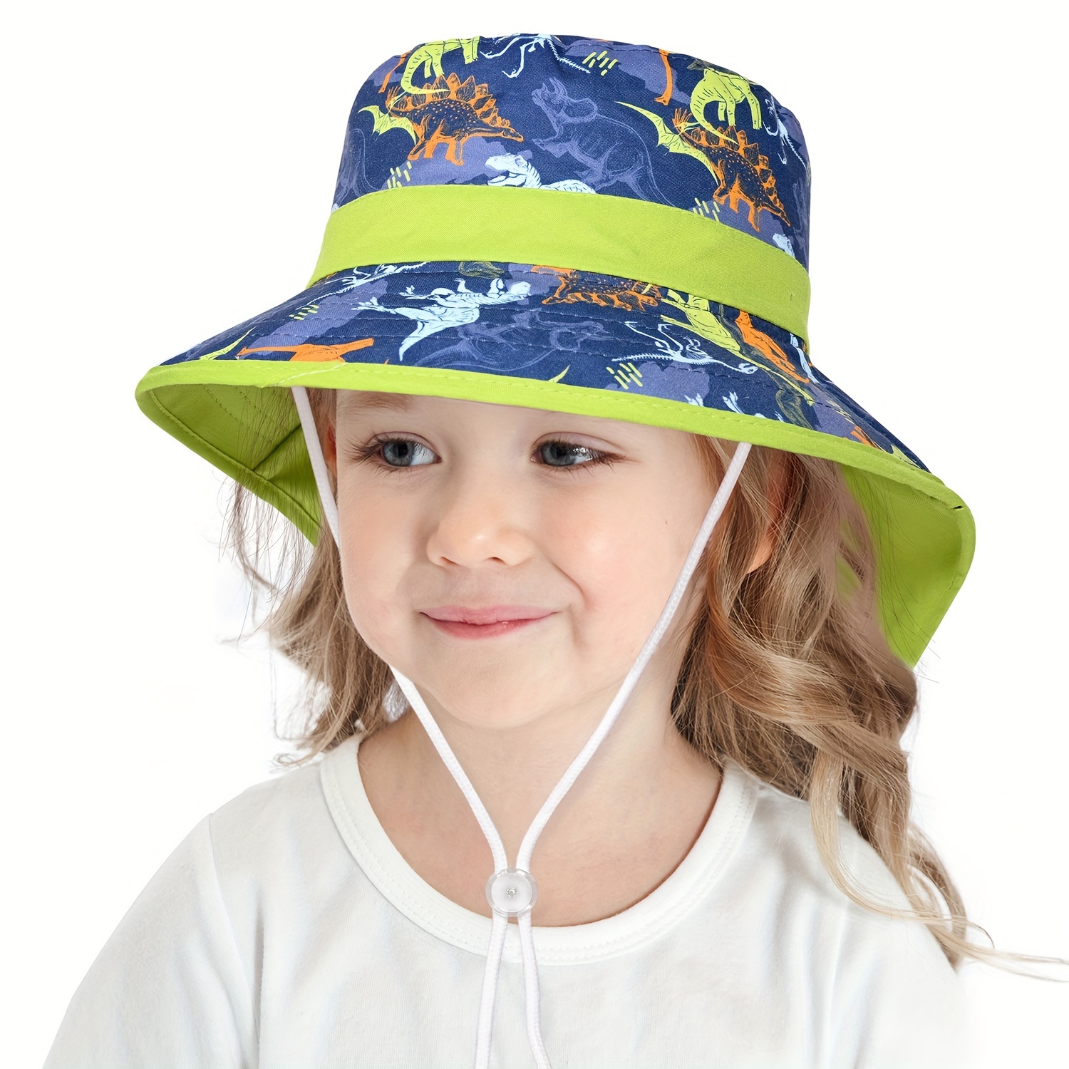 Boys And Girls Cute Cartoon Orange Stitching Shawl Hat, Quick Dry  Breathable Drawstrings Wide Brim Sun Protection Bucket Hat For Outdoor  Traveling