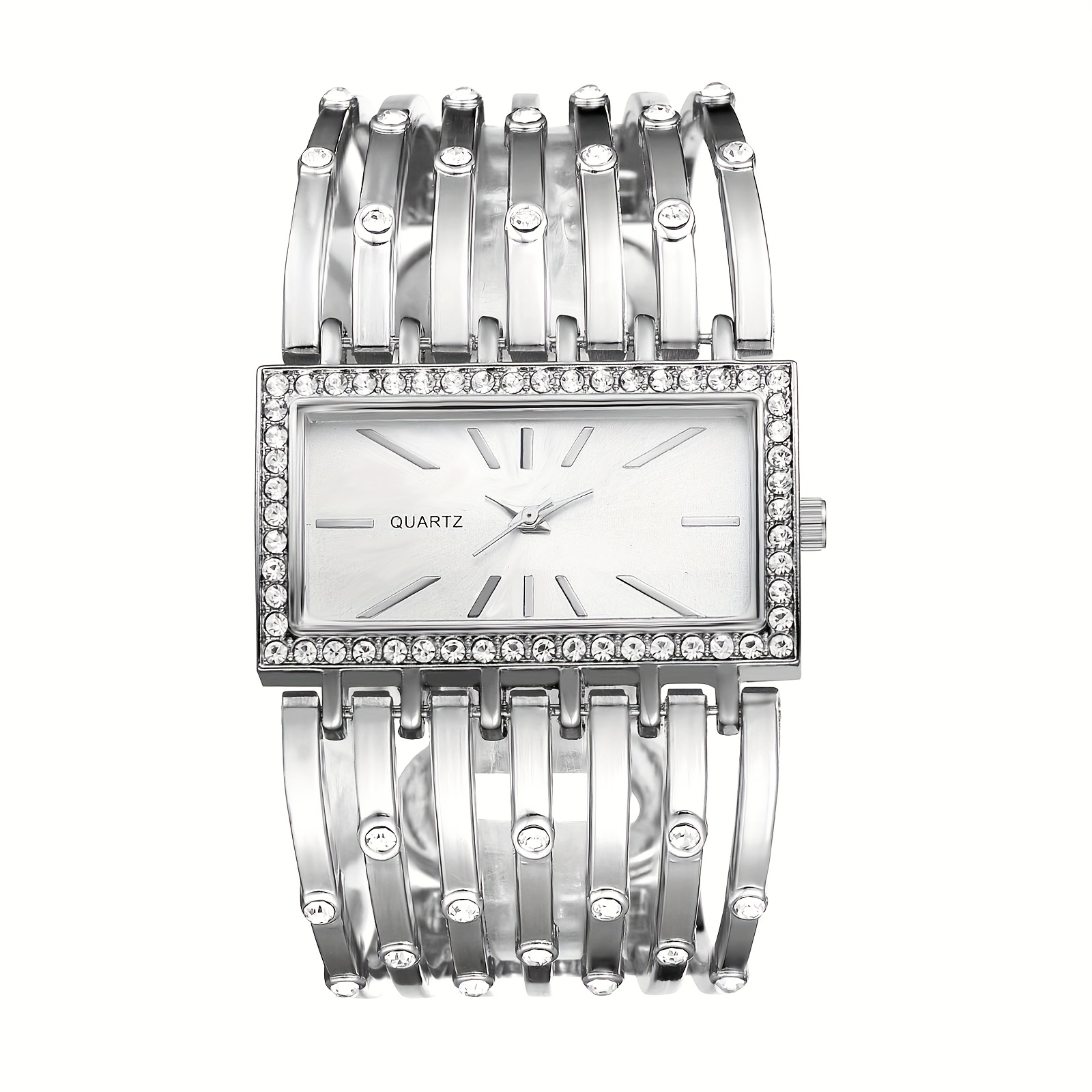 Ladies' Casual Watch With Case, Featuring A Detachable Quartz Drill Band, Perfect As A Gift