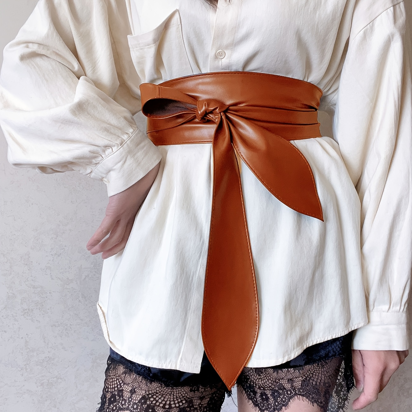 Women's Waist Cincher Belt, Pu Wide Band Bow Wide Waist Belt, Waist Accessory