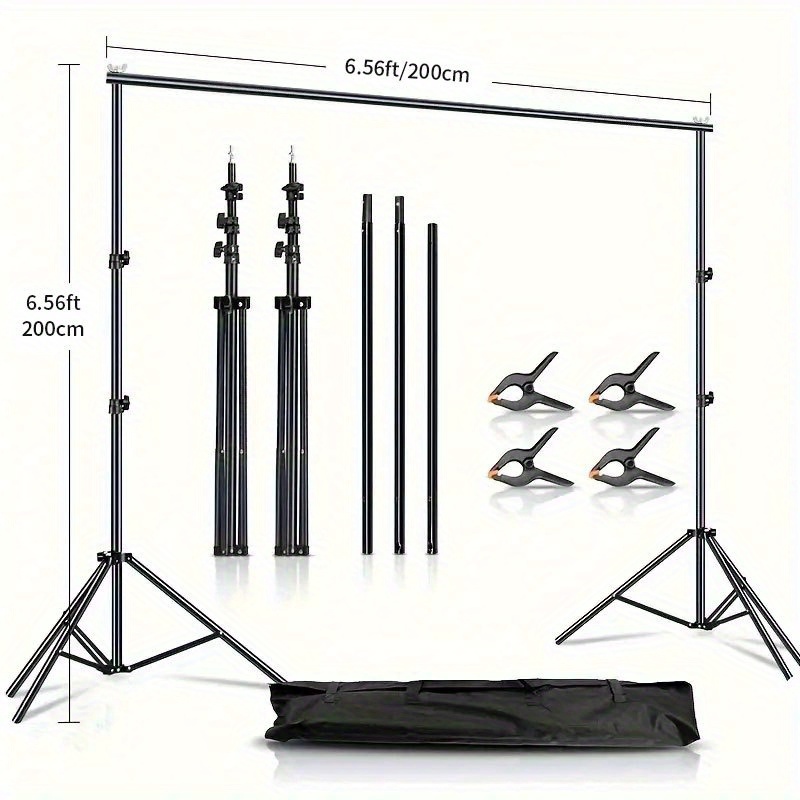 TEMU Soporte para de fotografía de hierro de resistencia, ajustable, de 2.8x3m, 2x3m, 2x2m de x ancho, con 4 clips para , adecuado para fiestas,