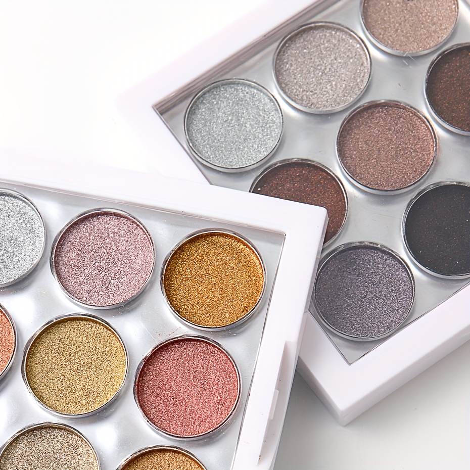 9 Solid Color Chrome Nail Powders with Sponge Applicators