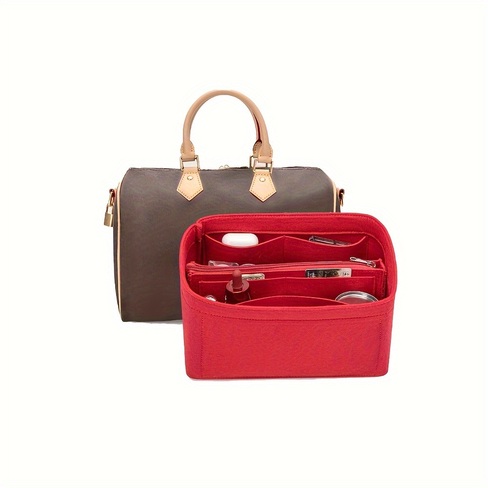 ' Compatible For Speedy25 Purse Organizer Insert - Zippered Felt Handbag & Tote Shaper With Internal Compartments, Bag Organizer Suitable For Speedy25 Accessory