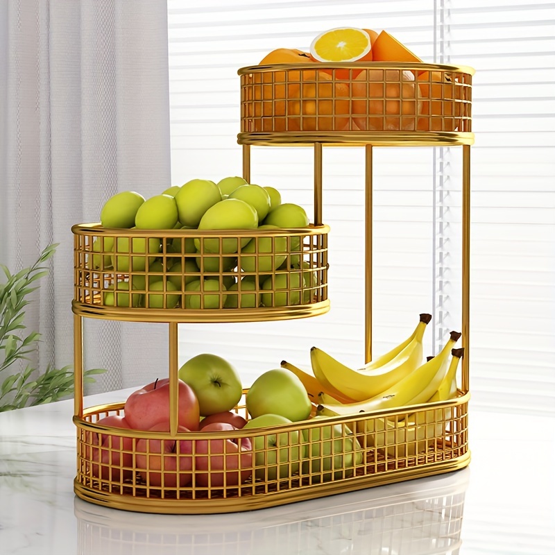 

Elegant Metal Fruit Basket - Large, Snack & Fruit Holder For Living Room Coffee Table