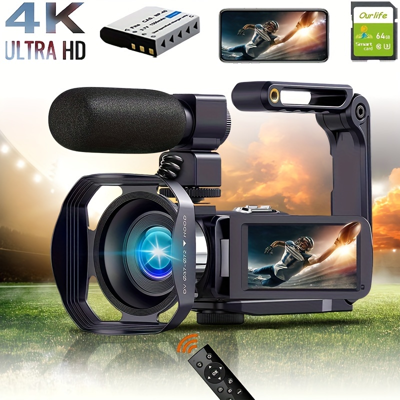 Caméra professionnelle vidéo hd caméscope caméra de vision nocturne 16x  caméra zoom numérique avec microphone accessoire d’objectif grand angle