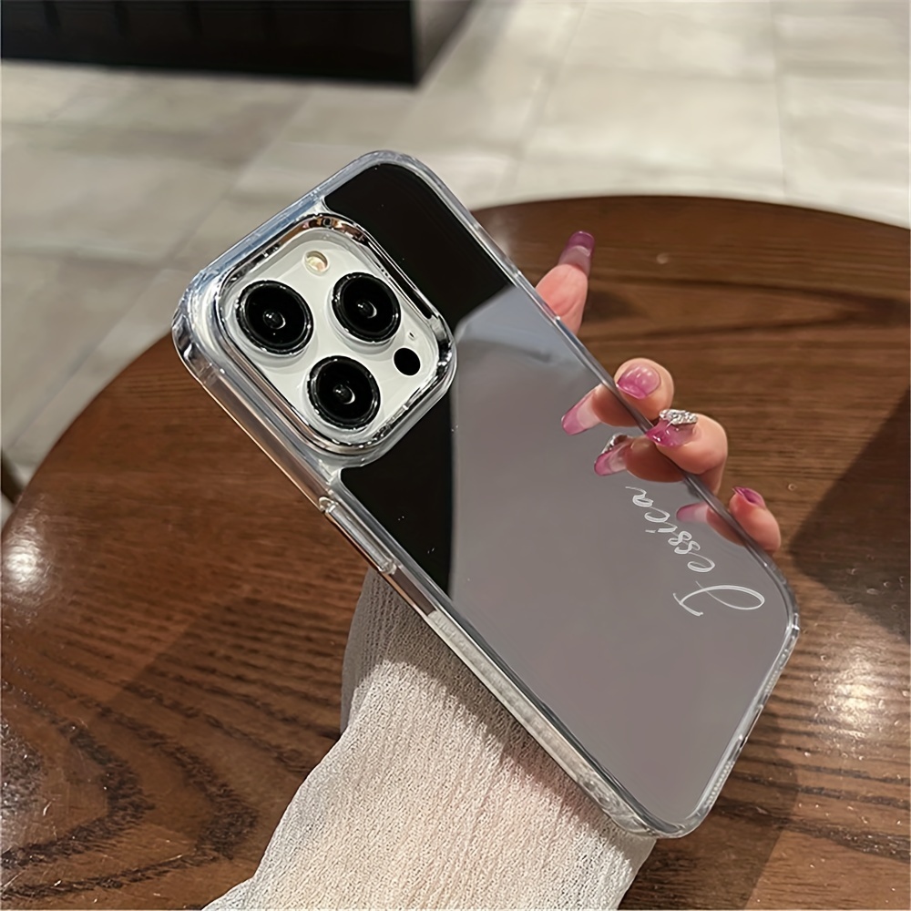 Osebno prilagojena torbica za telefon z ogledalom za ličenje za iPhone 15 14 11 Pro Max, Stilsko ustvarjalna lupina, Odporna proti udarcem