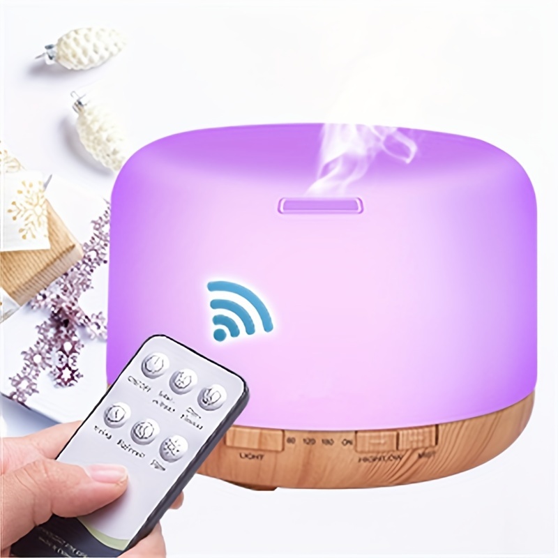 TEMU Essential Oil Diffuser, 500ml Essential Oil Diffuser, Aromatherapy Diffuser With Timer And 7 Ambient Lights No Water Auto Off, Diffuser Large