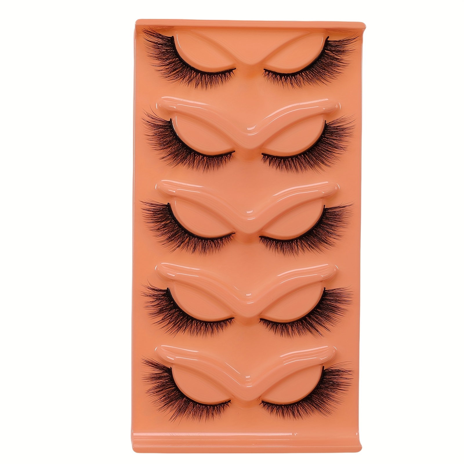 Image of 5 Pairs Of Luxurious Cat Eye False Eyelashes - Ultra Dense And Fluffy, Multi-layered, Reusable - Natural Makeup Look, Anti Allergic Glue