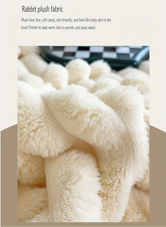 customer   luxurious   rabbit fur shawl blanket soft warm cozy for couch bed   versatile   gift perfect christmas present details 8